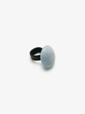 Monies Ring: chalcedony, leather