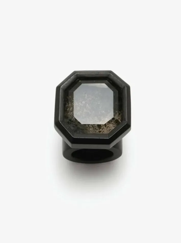 Monies Ring: mountain crystal, ebony