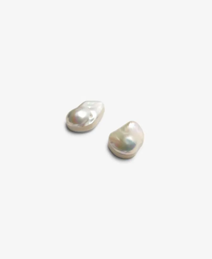Monies Stud earrings: baroque pearls,bone